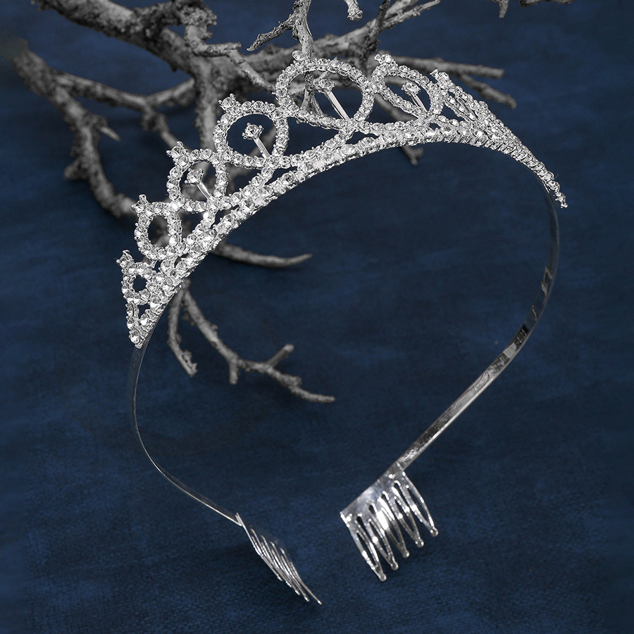Partido europeo y americano corona cabeza hoop strass corona adornos para el cabello año nuevo Señora Número fiesta de cumpleaños piezas de metal anillo de pelo pic 9