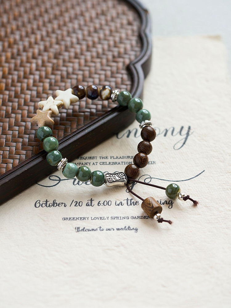 厂家直销景德镇陶瓷手链批发手工编织新中式礼物古风串珠国风手串详情3