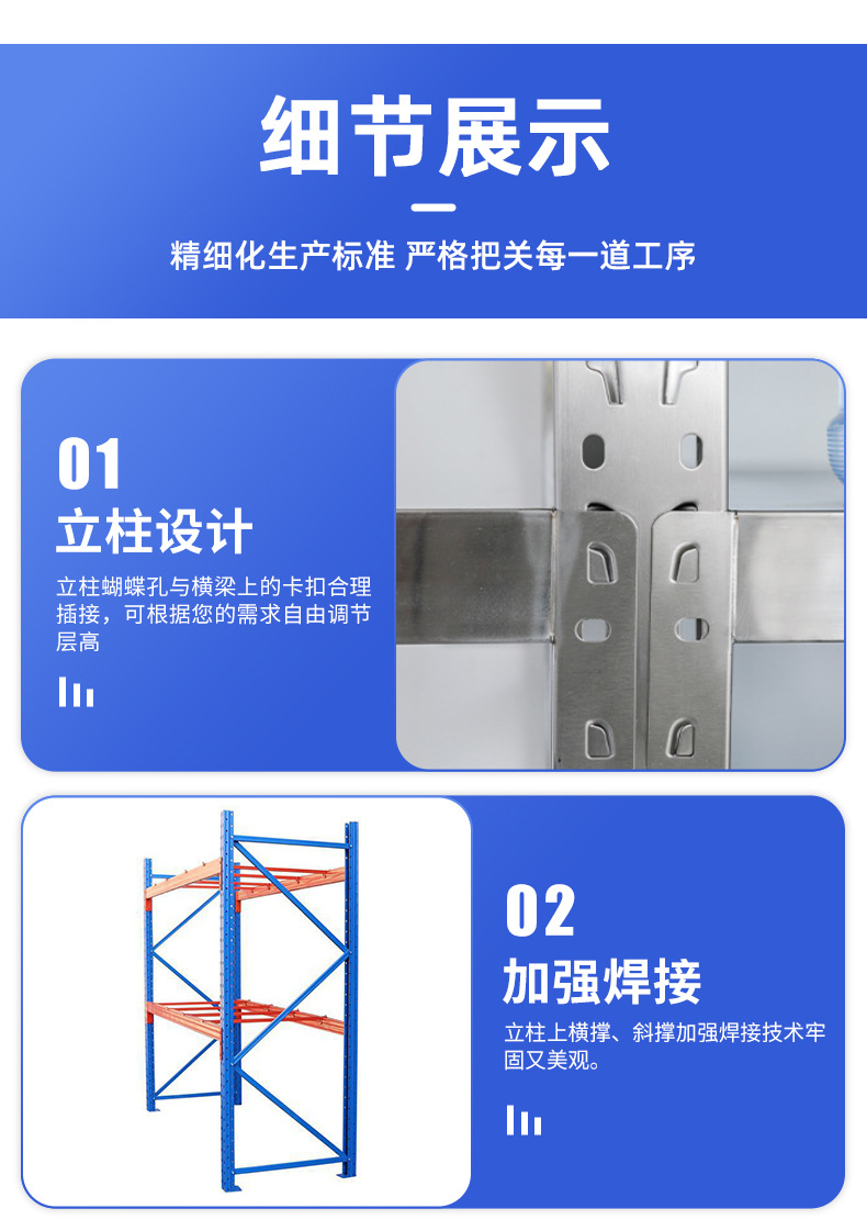 仓库货架重型铁架物品置物横梁式货架库房仓储加厚仓储组装货架详情10