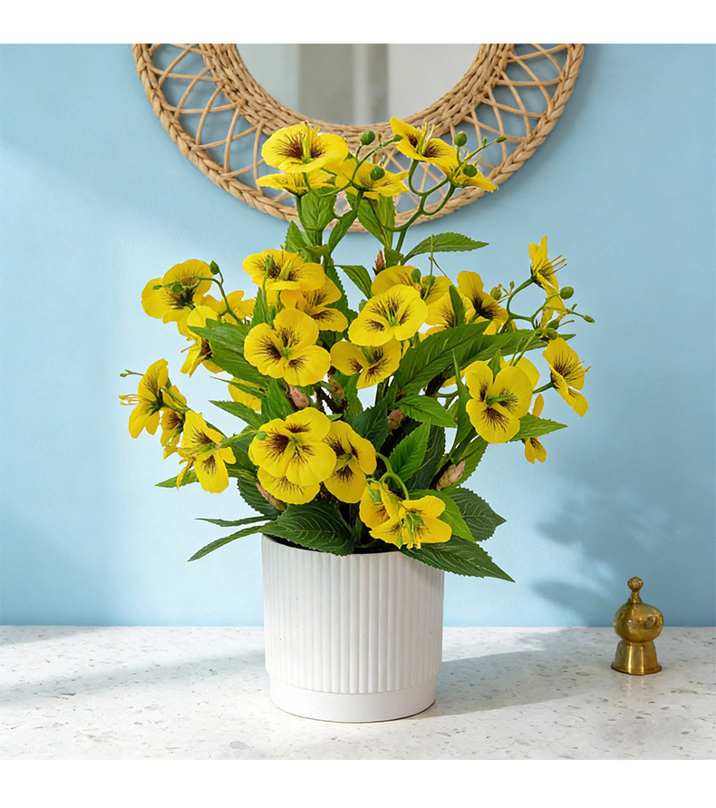Artificial flowers such as pansies, butterfly flowers and cat face flowers are beautiful and easy to maintain for home living room desktop decoration pic 7