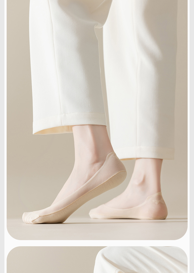 船袜女夏季薄款防滑不掉跟纯棉夏天单鞋冰丝浅口隐形袜子夏款短袜详情15