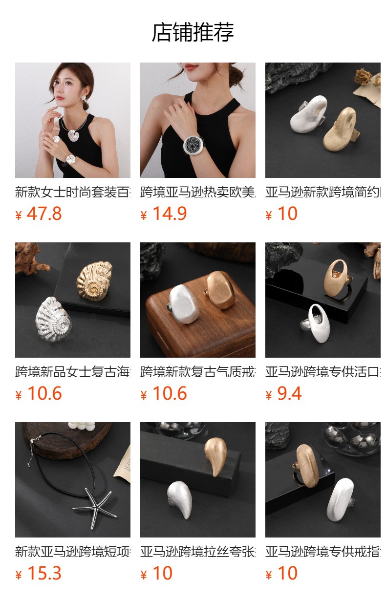 The new cross-border European and American ring from Amazon features a unique and high-end hollowed-out design, making it a perfect accessory for ladies pic 1