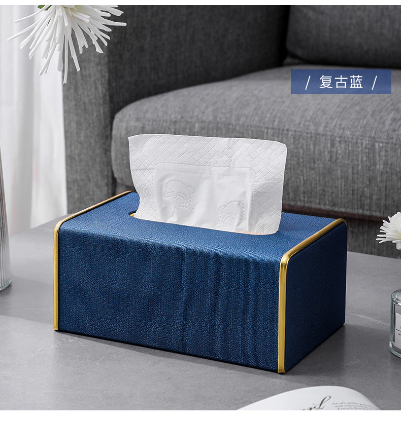 Light luxury paper tissue box, creative and simple living room, home, bedroom tissue box, high-end leather tissue box for hotels and restaurants pic 14