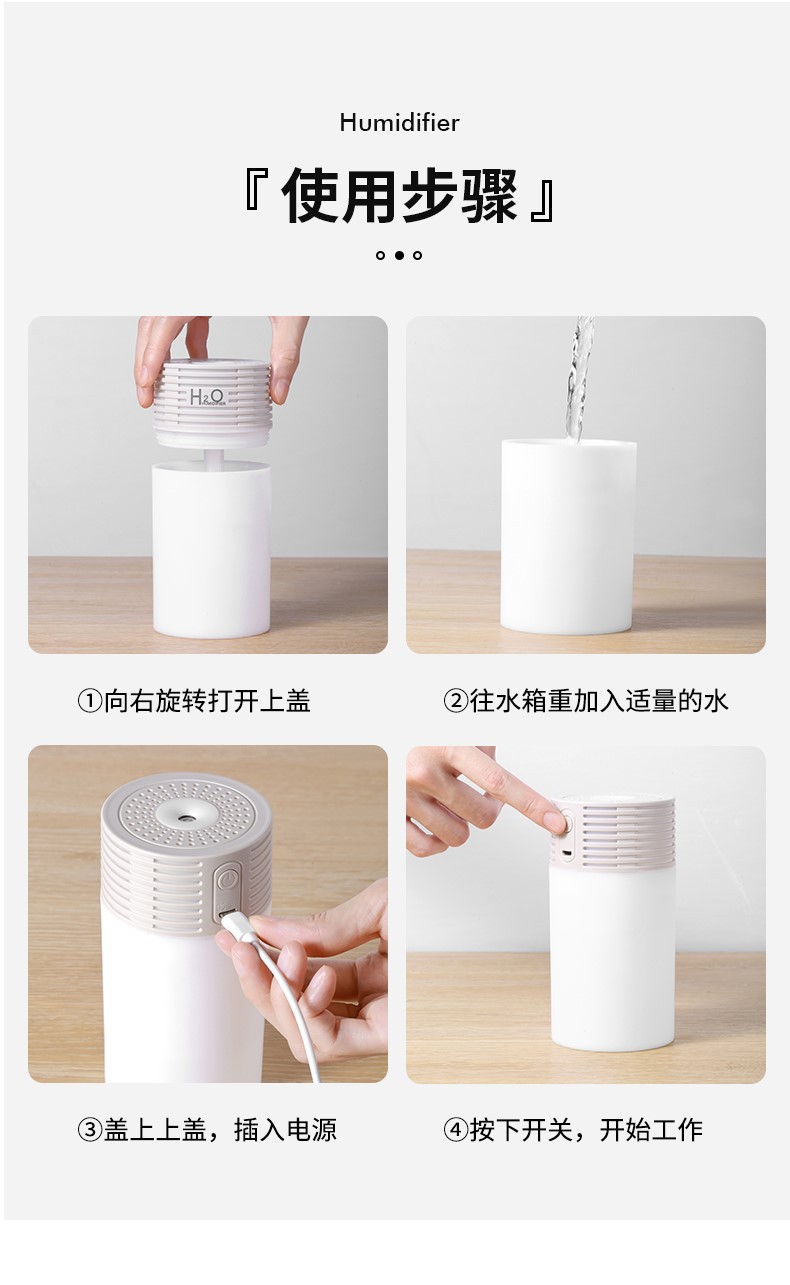 Car humidifier, air purifier, atomization aromatherapy spray machine, automotive ambient light, black technology humidifier pic 18