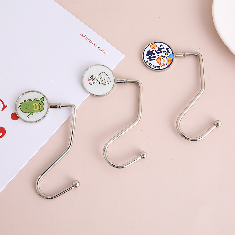 哇噢定制桌面书包挂钩图案办公室桌边挂包钩可移动免打孔课桌钩子详情14