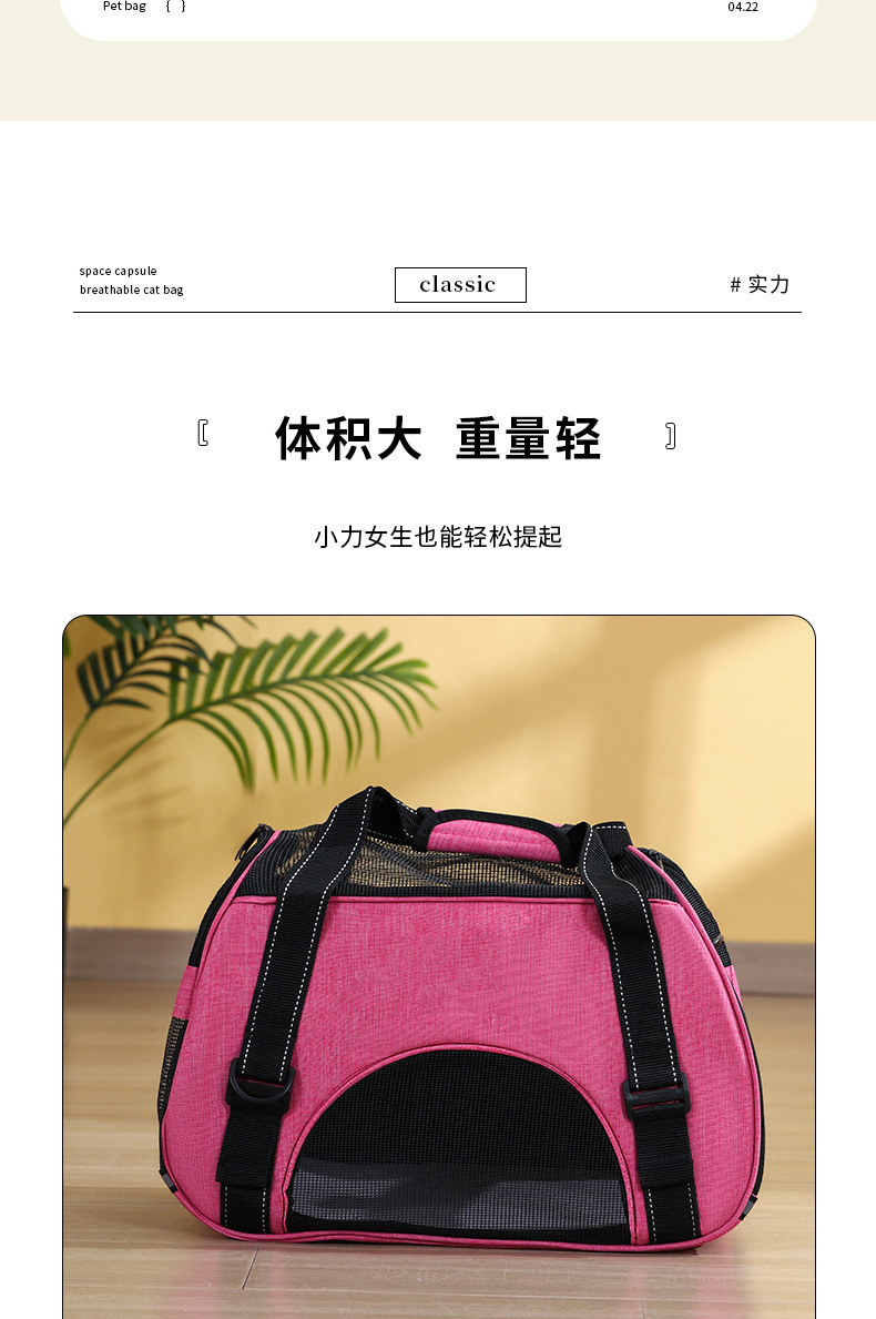 戎咖宠物跨境便携式宠物包宠物背包猫咪狗狗外出包斜挎宠物袋折叠包详情5