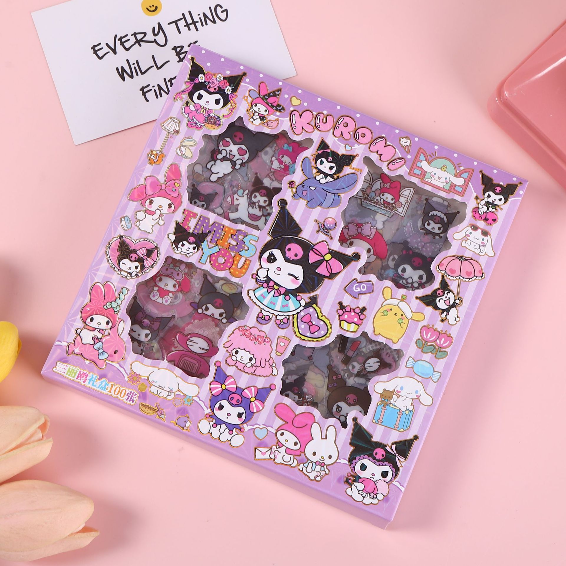 100张不重复手账贴纸防水可爱卡通创意贴画儿童卡皮DIY换装批发详情11