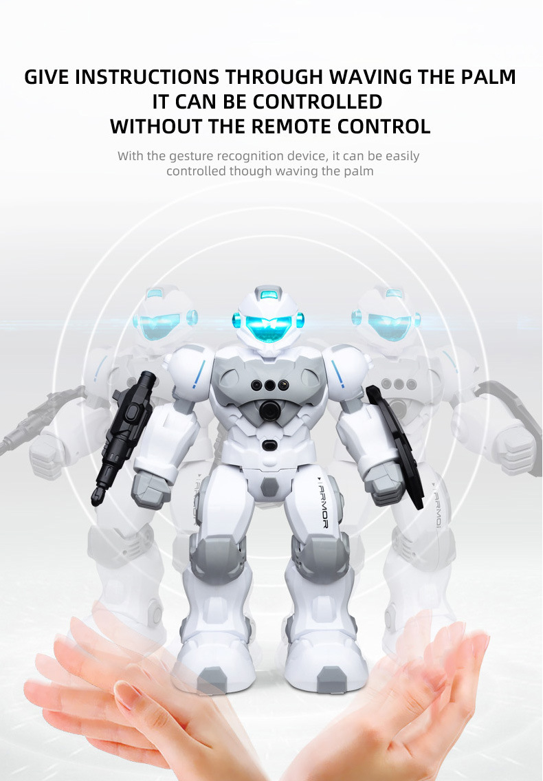 New cross-border programmable robot toy 2.4G wireless remote control gesture-sensing sound and light intelligent police model pic 7