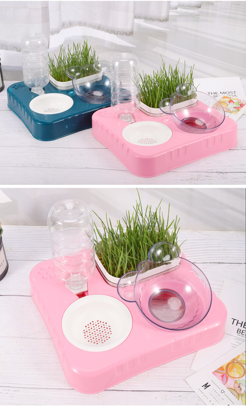 One-piece consignment cat automatic water dispenser, large cat bowl, integrated flowing water, no wet mouth, dog drinking water, cat grass, cat bowl pic 9