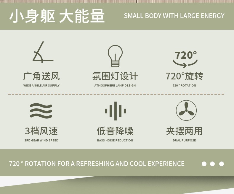 新款户外露营台夹式电风扇USB充电家用办公便携式大风力桌面夹扇详情16