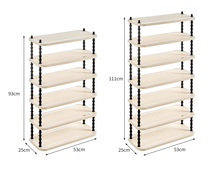 Medieval cream-style shoe rack, indoor household, simple shoe cabinet at the door, multi-storey small shoe storage rack for dormitories pic 6