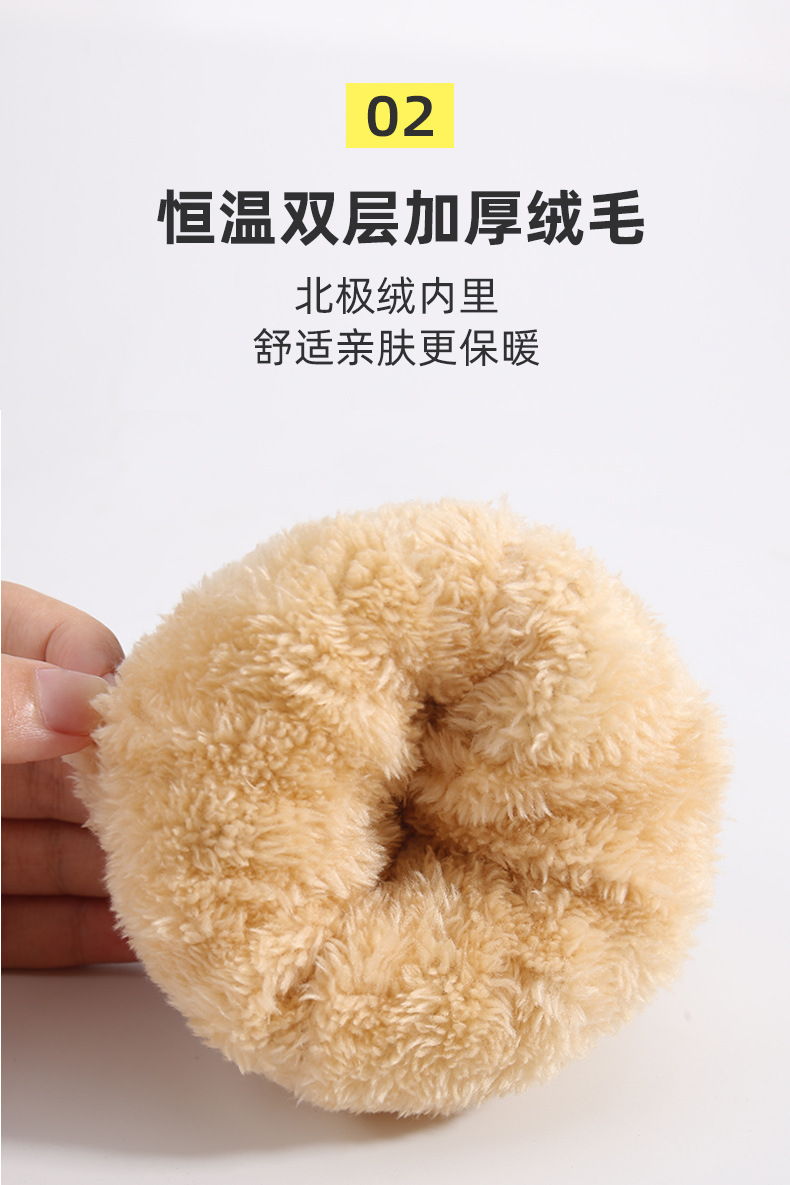 亚马逊针织手套女士保暖防寒户外骑行冬季双层加绒加厚触屏手套详情14