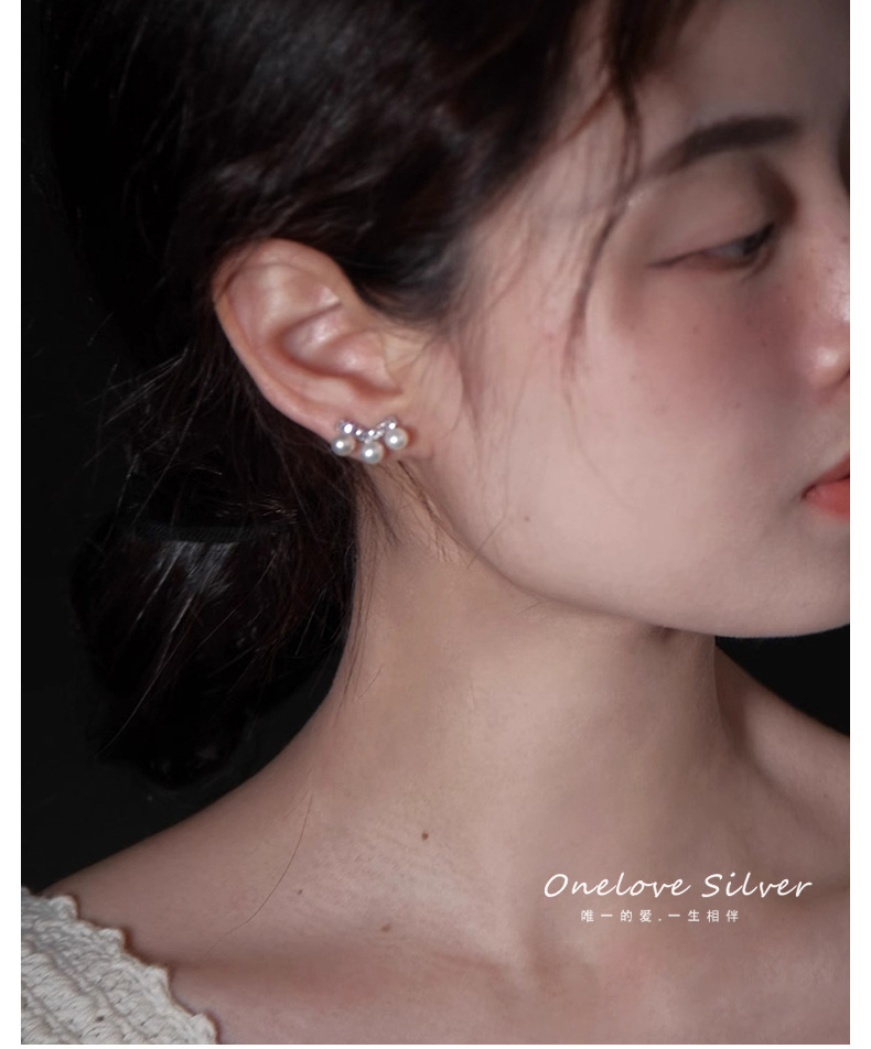 Nueva luz de lujo nichos dulce earras para mujeres pequeñas y delicadas micro con circonitas perlas mosquitero bobina bobina orejera sin agujero en el oído pic 5