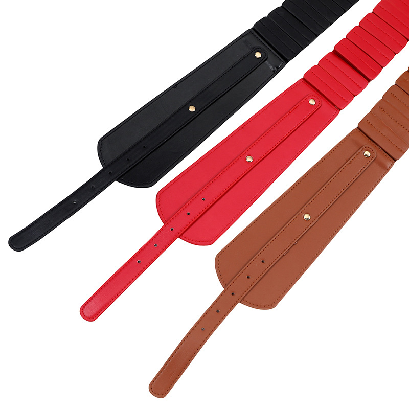 宽腰带女百搭装饰女裙弹力PU片针扣松紧腰封欧美时尚束腰外穿腰封详情14