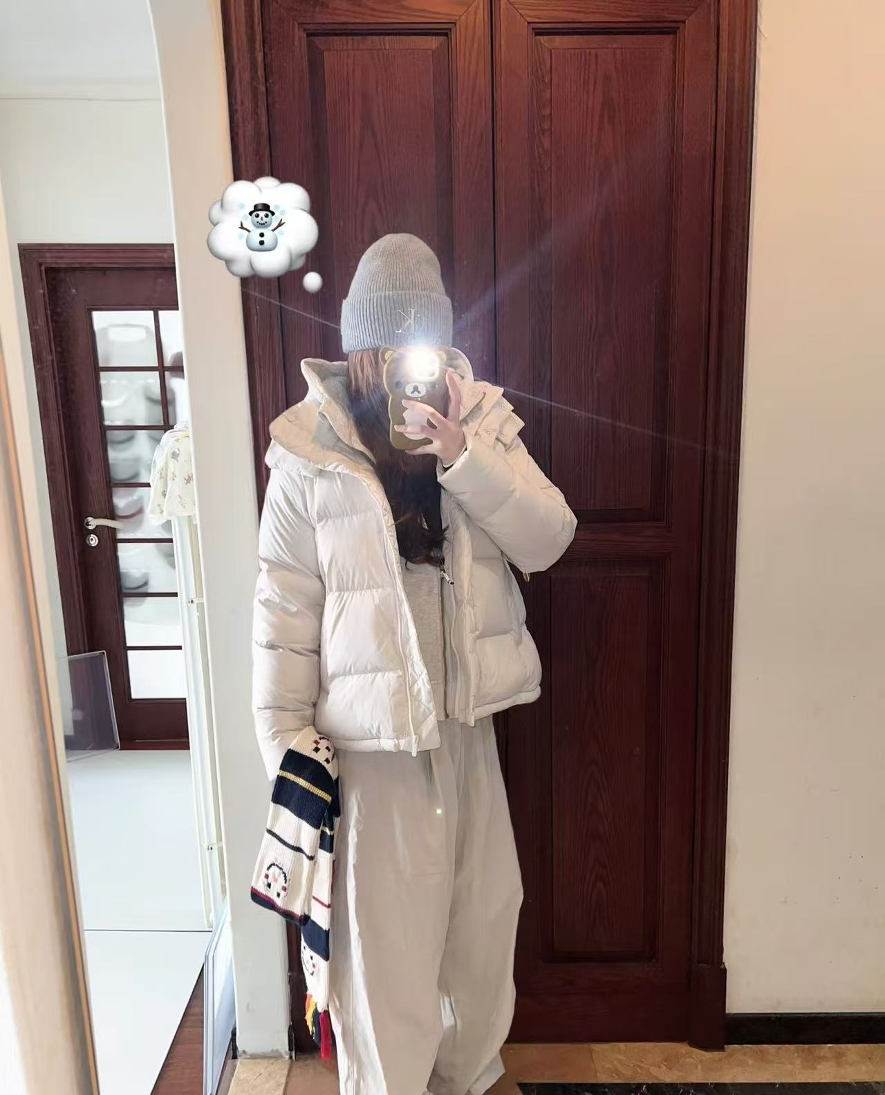 lulu同款泡芙五格杜邦三防可溯源90白鸭绒羽绒服女短款防寒面包服详情18