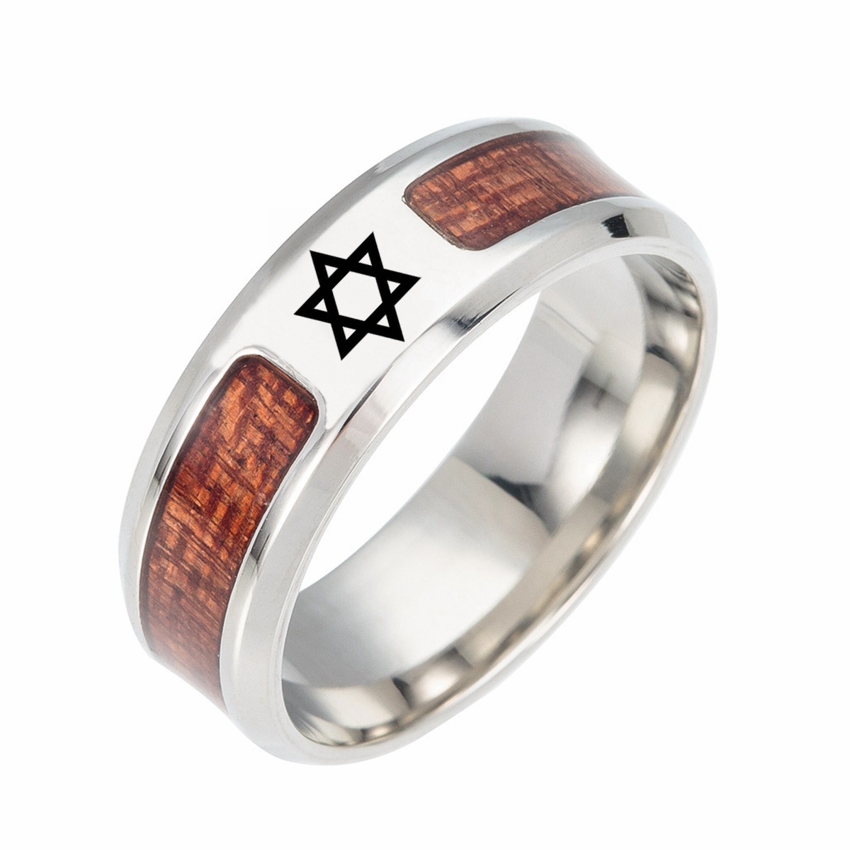 New half-circle wood grain jewelry from Europe and America, Celtic knot, Rune ring, Viking ring, Amazon new style pic 13