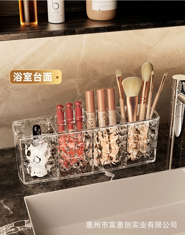 化妆刷收纳筒透明亚克力梳妆台口红眉笔眼影桌面化妆品镜柜收纳盒详情10