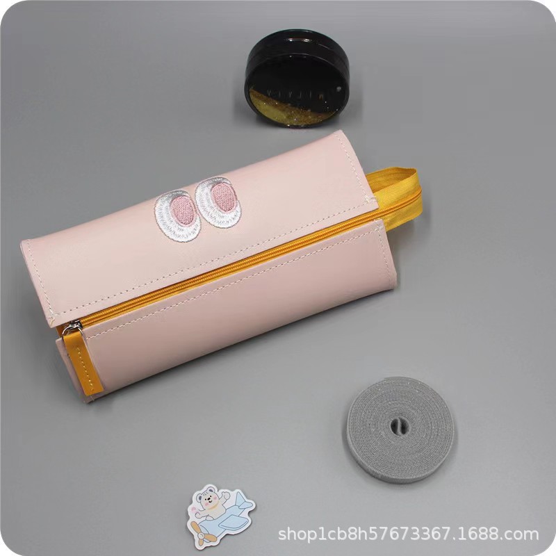 皮质笔袋个性文具盒大容量耐脏防水收纳盒新款中小学生笔袋批发详情8