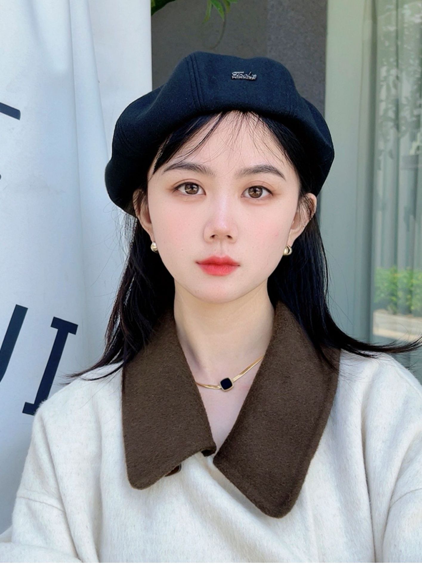 贝雷帽女秋冬季新款八角画家帽休闲百搭报童帽子复古英伦帽子详情9