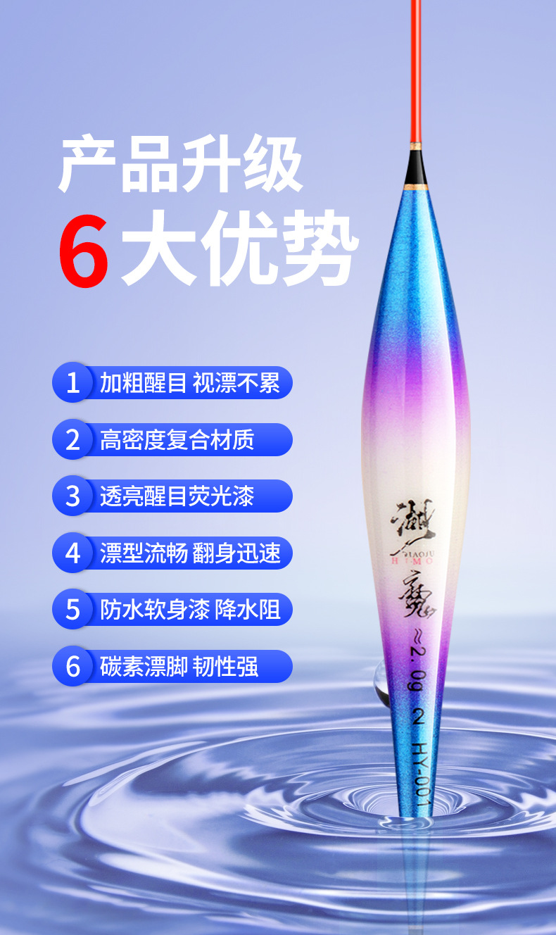Wholesale float factory price, thickened and eye-catching fish float, highly sensitive crucian carp float, fishing gear, nano float, fishing gear, shallow water large object float pic 3
