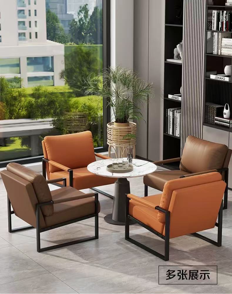 轻奢设计师单人沙发椅网红民宿酒店休闲展厅商用洽谈接待沙发椅详情24