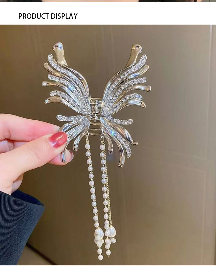 新款合金金色超大号简约光面金属发抓抓夹鲨鱼夹不掉色发饰批发详情12