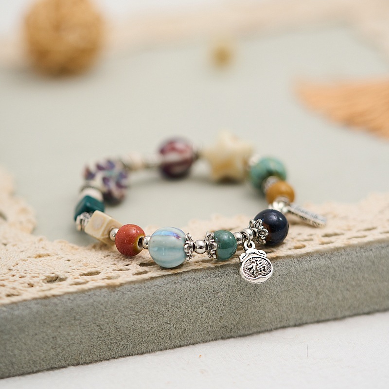 2024景德镇陶瓷手链女生小饰品古风串珠民族风新中式森系学生手串详情3