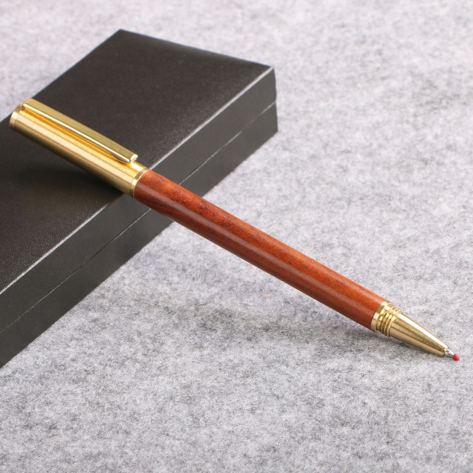 Wooden business pearl signature pen, brass solid wood pen clip, gel pen, LOGO printed, laser customized signature pen pic 36