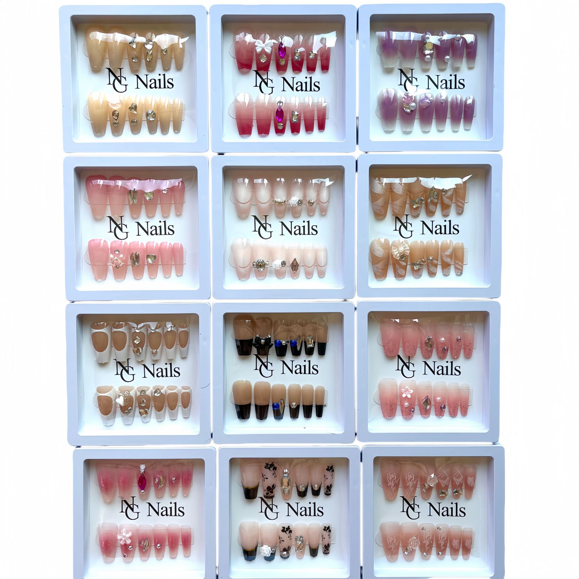 Wearable nail, wearable nail plate, nail patch, high-end feel, detachable artificial nail for summer, wearable nail plate pic 1