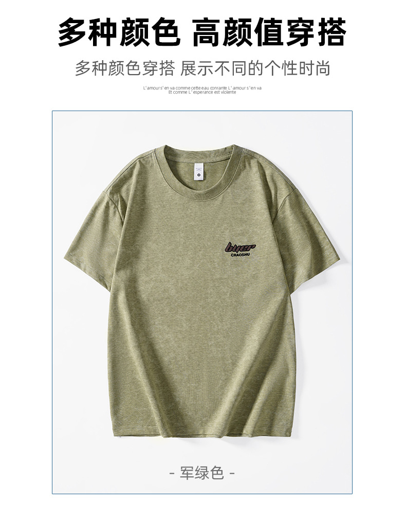 2025夏季新款重磅美式复古休闲短袖T恤男大码宽松潮牌薄款体恤详情8