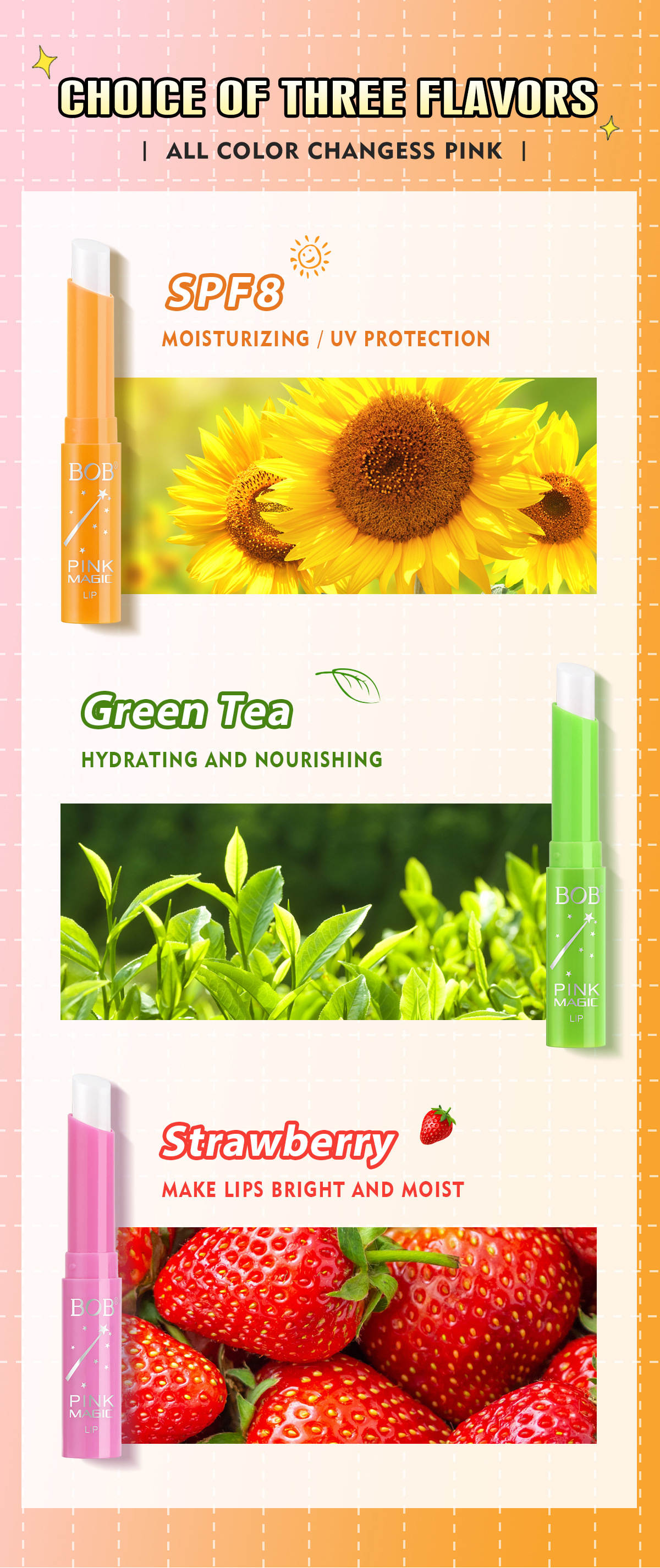 Cross-border bob Lip Balm Full Range Aloe Vera Hydrating and Moisturizing Double Care Lip Balm pic 5