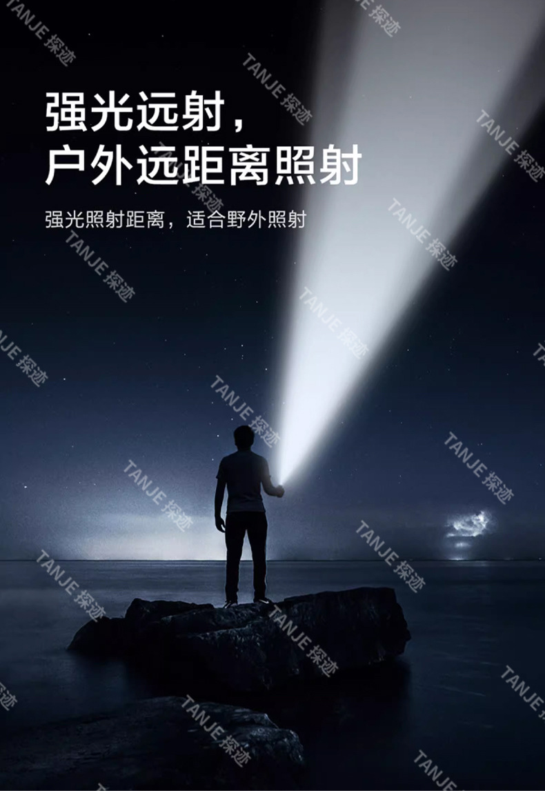 Cross-border new 8-LED outdoor high-intensity, ultra-bright, long-range, multi-dimming, ultra-long battery life type-C rechargeable flashlight pic 18