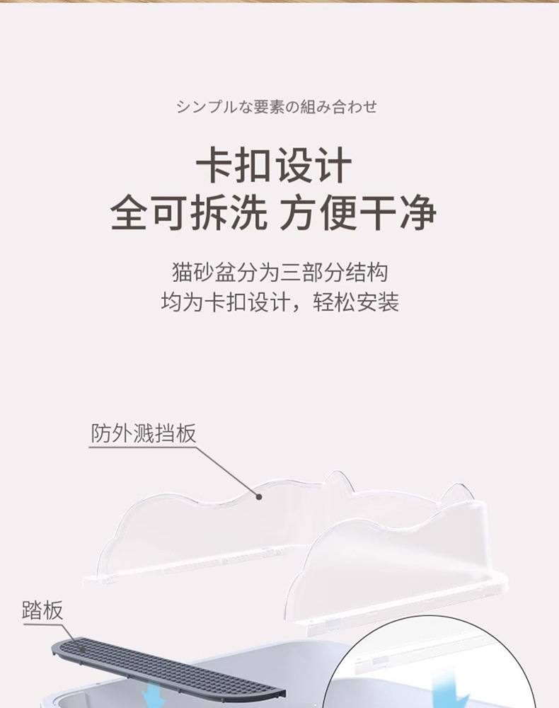 Pet supplies: Extra-large open anti-splash cat toilet, extra-large cat litter box, semi-enclosed cat litter box pic 11