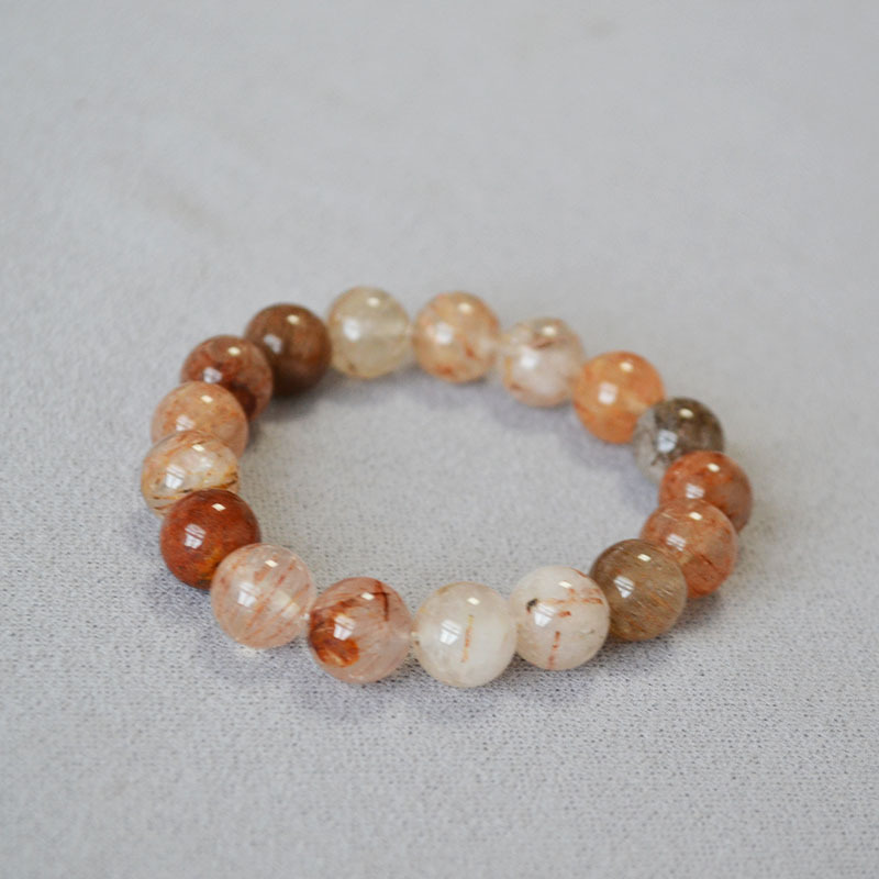 新中式复古10mm红发晶串珠手链女时尚百搭手串小众高级感手串批发详情1