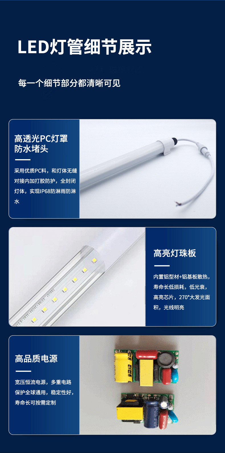 LED畜牧灯专用灯管T10防水灯管IP67IP68LED防水灯管日光灯管养殖详情7