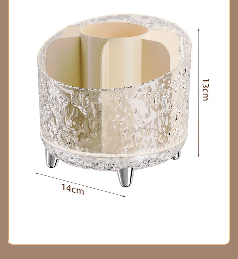 Cosmetics storage box, rotating dust-proof makeup brush storage cylinder, dressing table, desktop pen bucket, lipstick and eyeshadow shelf pic 3