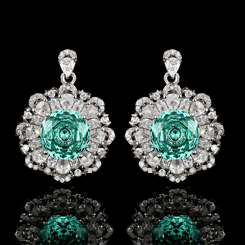 2025新款庄生生珠宝铜底镀金仿真千禧帕拉绿花朵套装主石12-10mm详情6