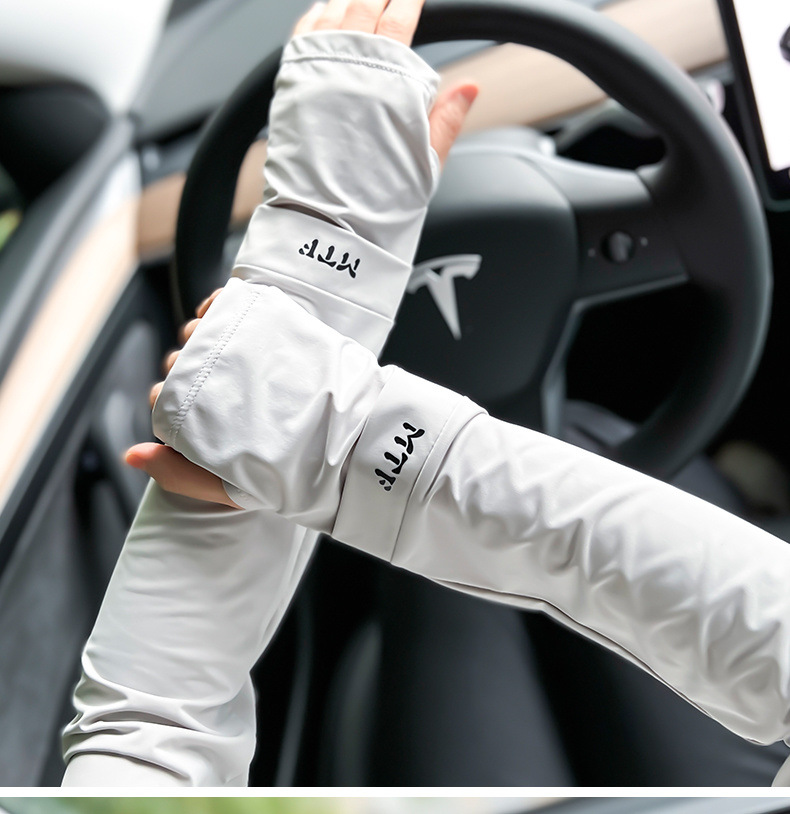 Summer ice silk sun protection ice sleeves, UV protection, high appearance level, student female outdoor cycling and driving trendy ice silk sleeves pic 42