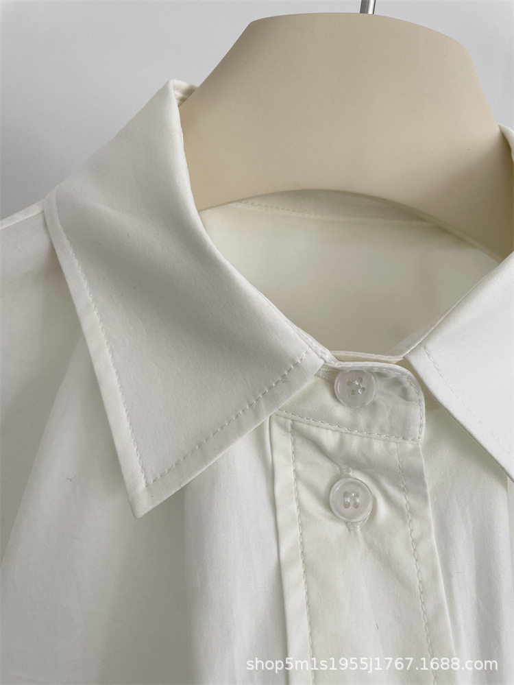 This is a new loose and fashionable shirt and top for women in the spring and autumn of 2025, featuring a Korean-style lace cutout and hook pattern design pic 2