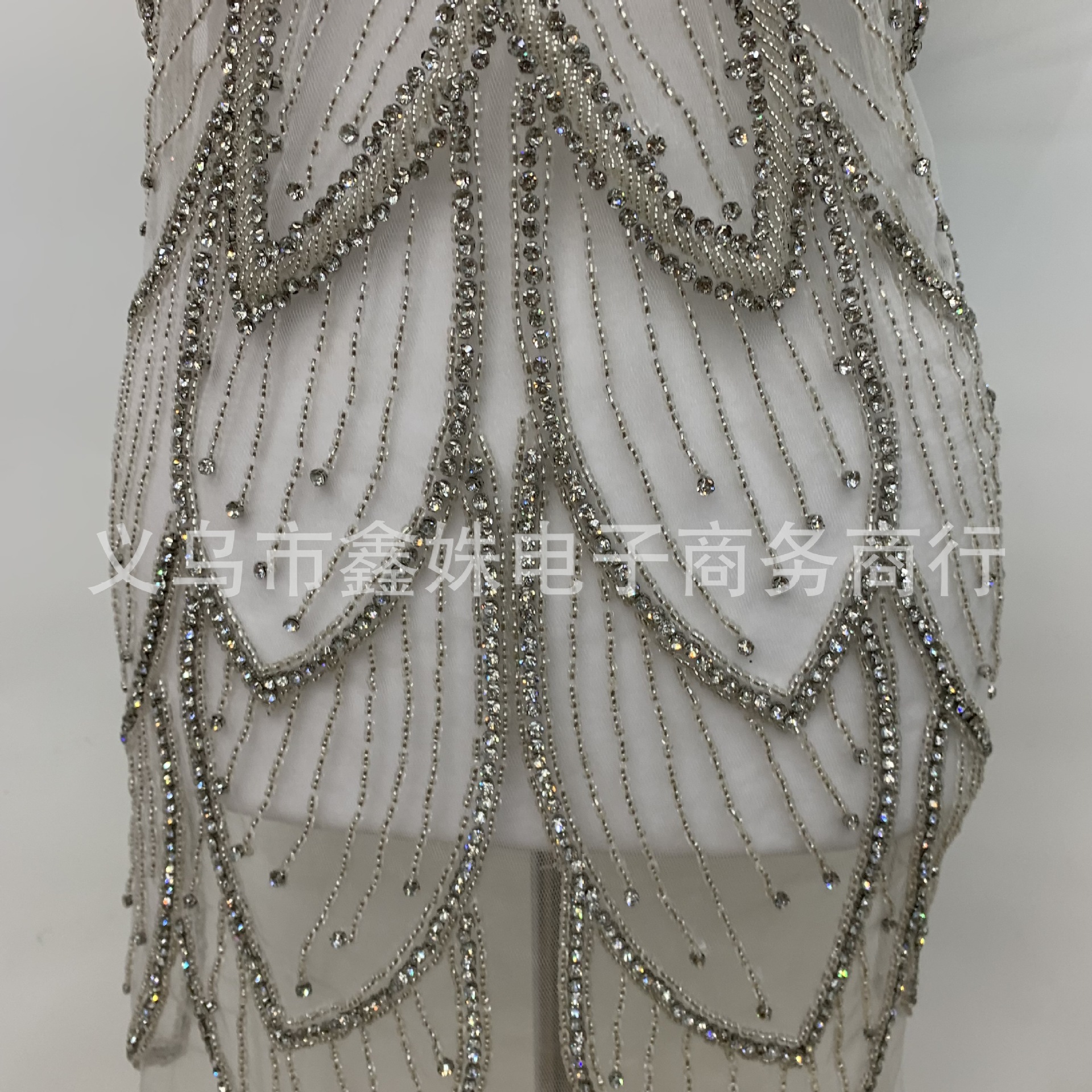 High-quality handcrafted beaded luxury cut-out sexy dress, rhinestone bridal dress, large-sized cut pieces, clothing accessories pic 8