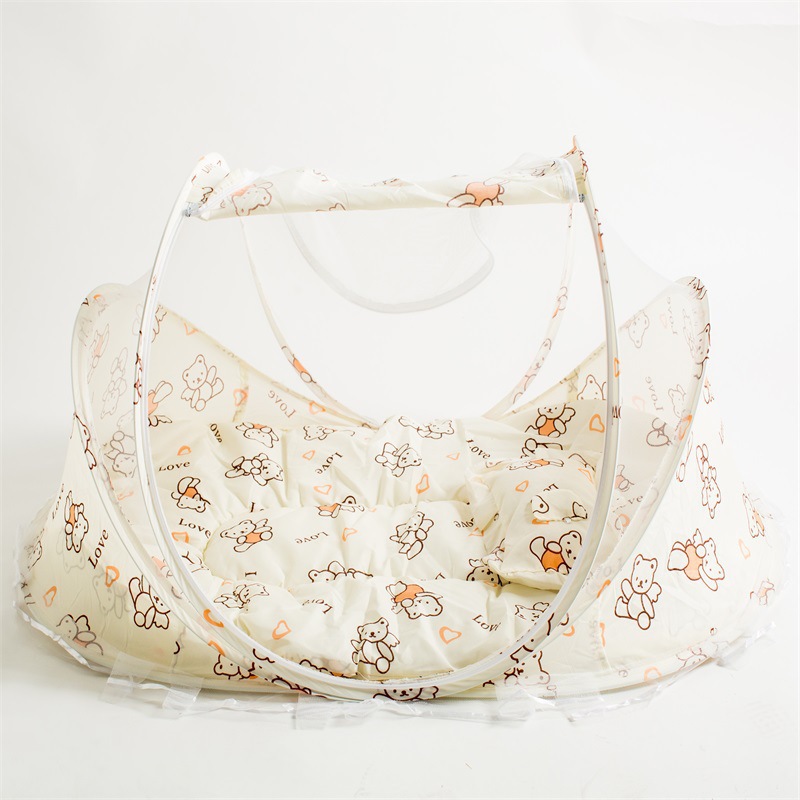 跨境爆款婴儿蚊帐新款宝宝折叠式带棉垫蚊帐床儿童卡通防蚊床批发详情55