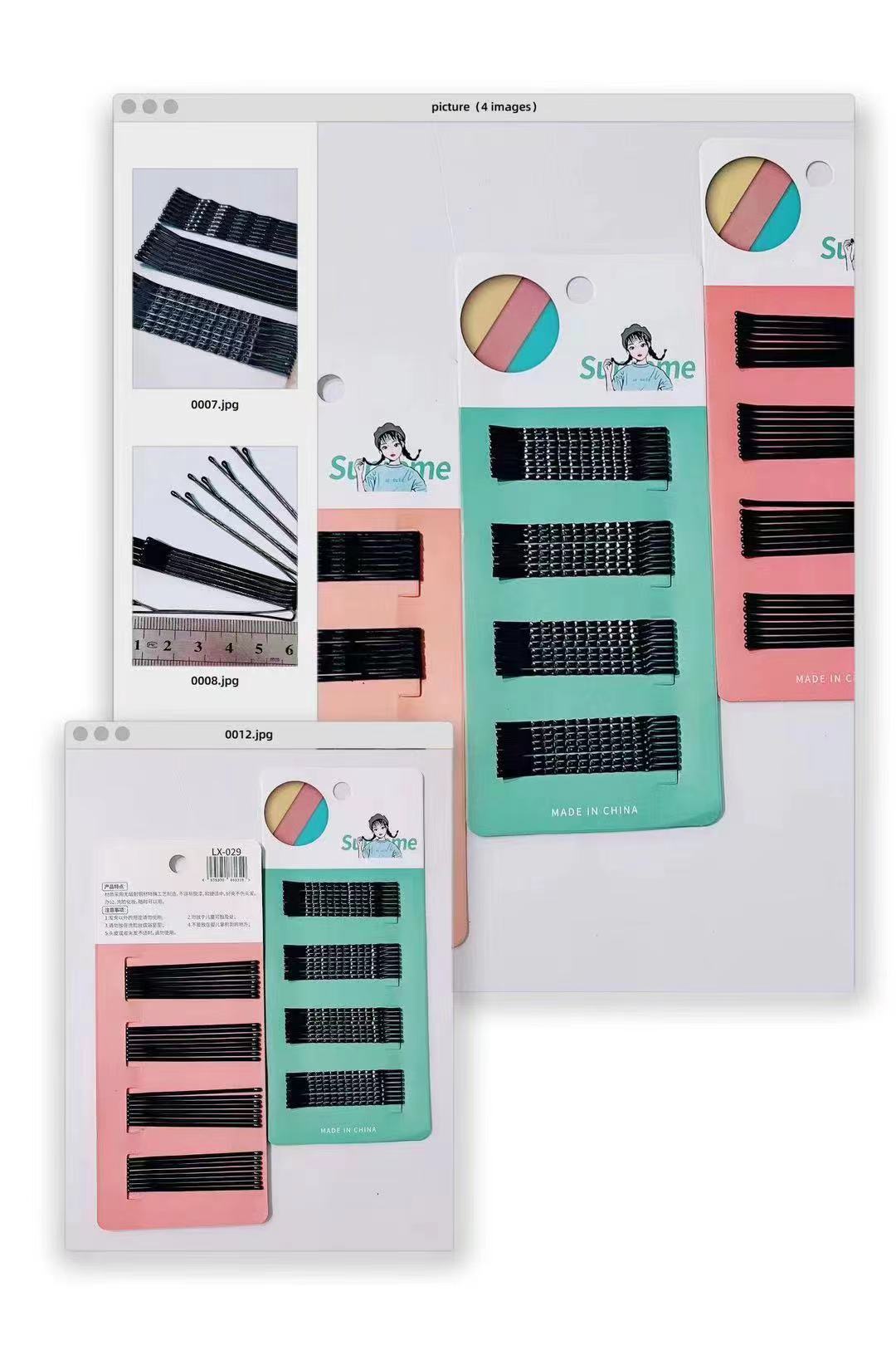 【1-8 Zones 】 Color straight clips 1800 yuan per box, color straight clips, curved hair clips, hair clips, bangs clips, small black clips, curved clips, fresh 1 yuan supply pic 1