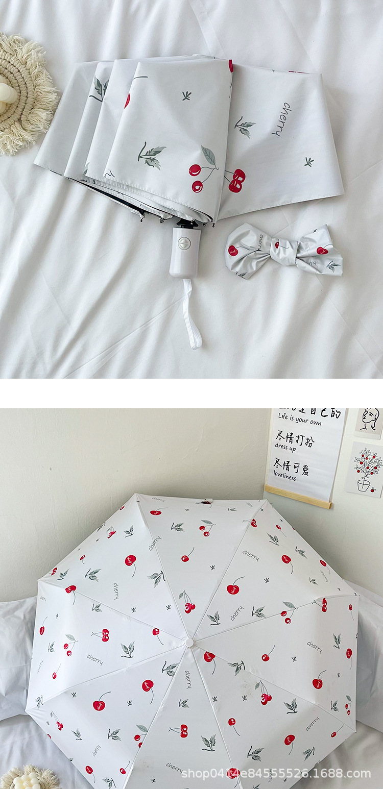 自动晴雨两用男女小清新折叠太阳伞女学生防晒防紫外线遮阳伞ins详情6