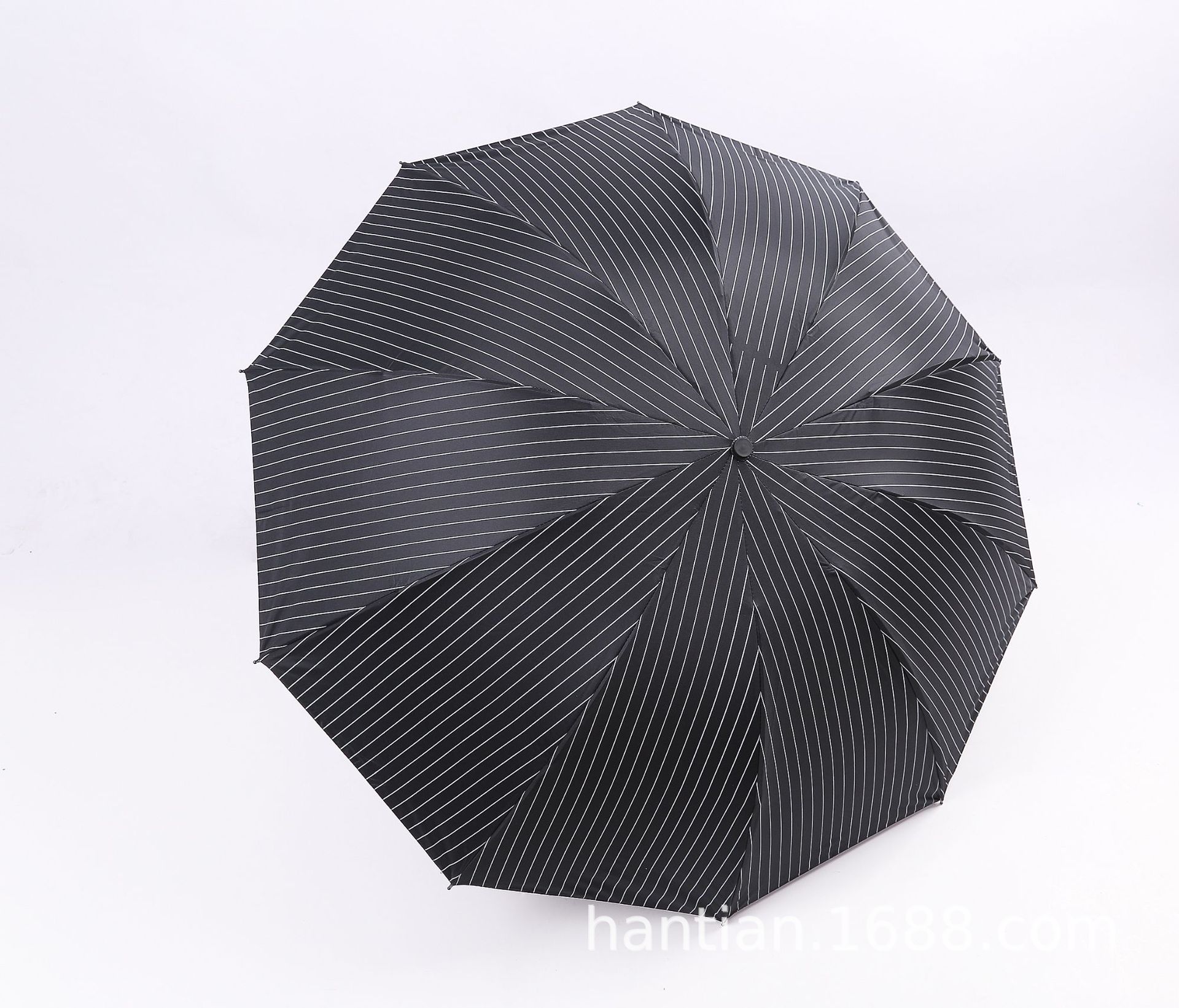 Factory wholesale three-fold 10-bone enlarged black rubber umbrellas, fashionable striped checkered umbrellas, UV-resistant sun umbrellas pic 17