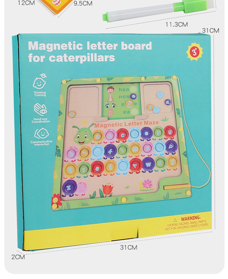 Baby magnetic color classification, positioning, counting board, pen movement maze, math enlightenment, cognitive matching, wooden toys pic 119