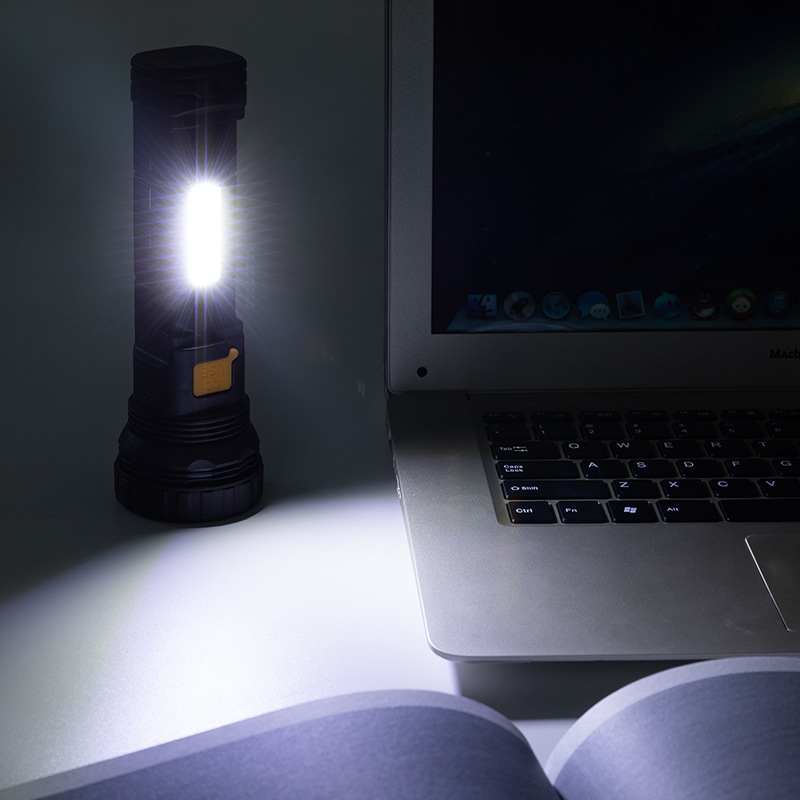 太阳能手电筒强光聚光户外充电便捷超亮带侧灯礼品跨境厂家直销详情18