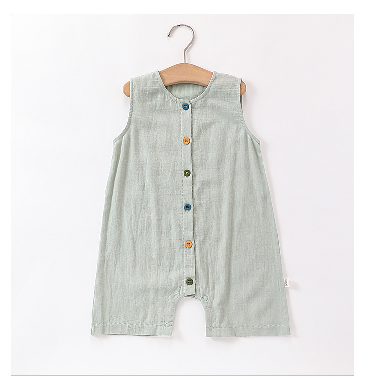 Baby sleeveless one-piece suit, Class a summer thin baby clothes, breathable pure cotton rocking clothes for boys and girls pic 14