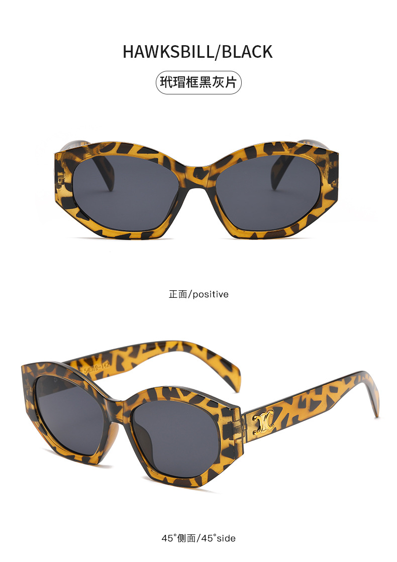 Retro triumph snow sunglasses for women, a new type of high-end oval angular sunglasses for sun protection and shading pic 30