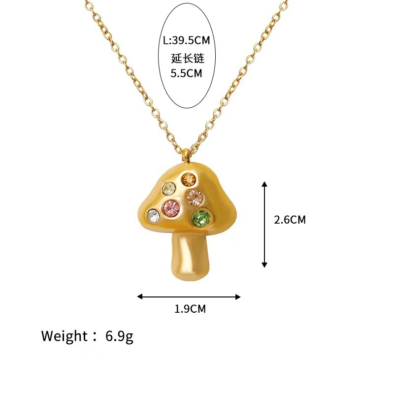 Hyacinth欧美钛钢万花筒幸运符号六边形镶彩色锆石吊坠项链女小众18k锁骨详情7