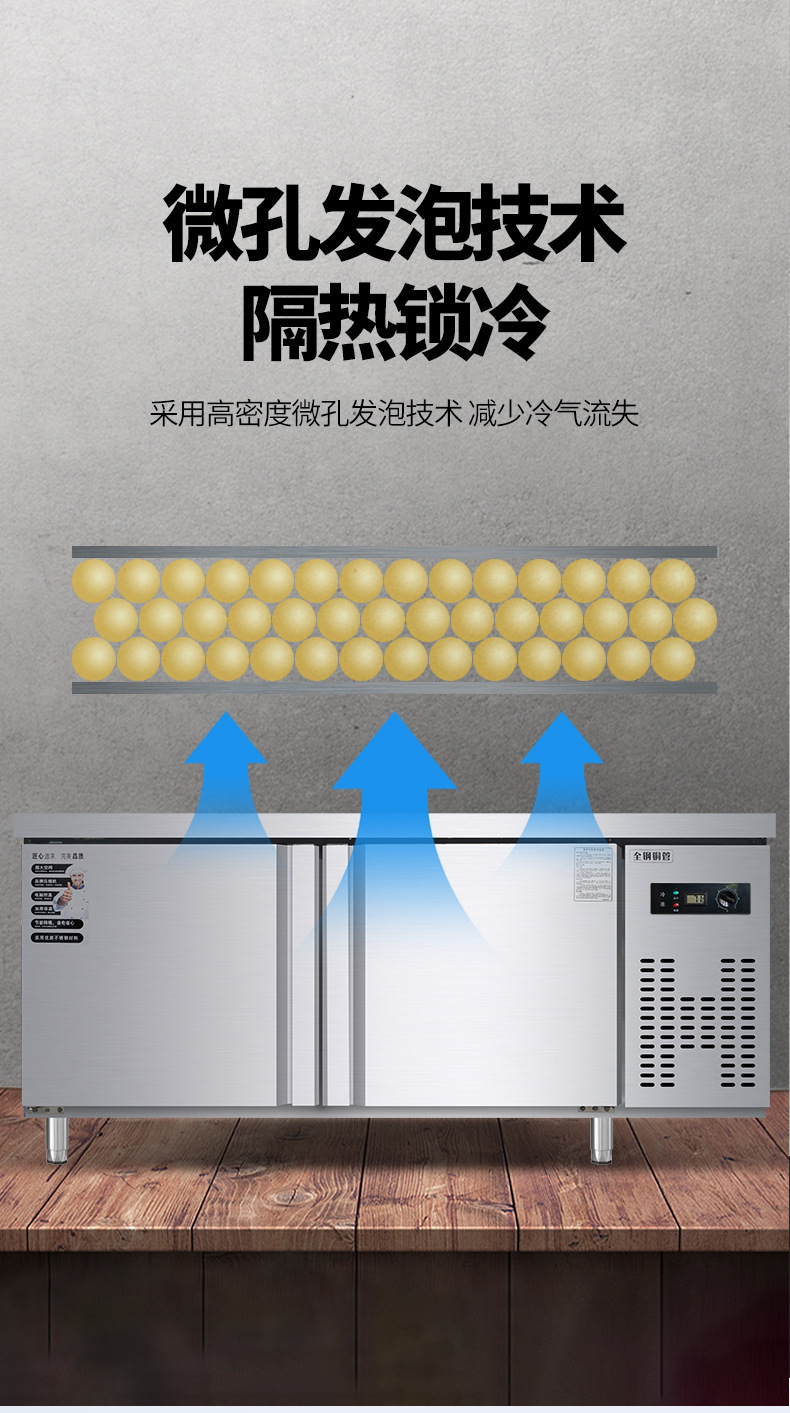 Direct sales from the manufacturer of commercial refrigerated workbenches, fresh-keeping and freezing operation tables, and dual-temperature cold cabinets for hotels, canteens, restaurants and back kitchens pic 5